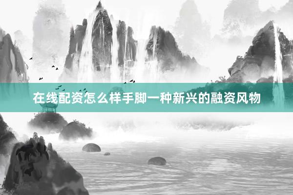 在线配资怎么样手脚一种新兴的融资风物