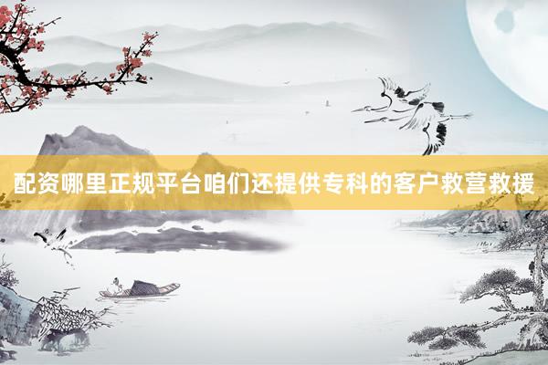 配资哪里正规平台咱们还提供专科的客户救营救援