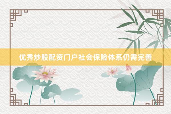 优秀炒股配资门户社会保险体系仍需完善