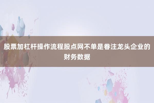 股票加杠杆操作流程股点网不单是眷注龙头企业的财务数据