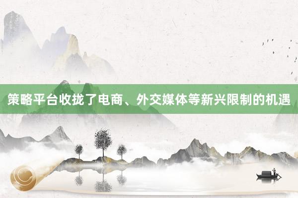 策略平台收拢了电商、外交媒体等新兴限制的机遇
