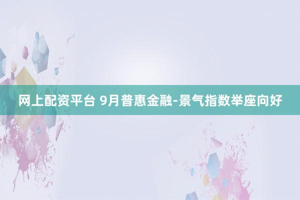 网上配资平台 9月普惠金融-景气指数举座向好