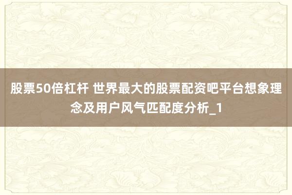 股票50倍杠杆 世界最大的股票配资吧平台想象理念及用户风气匹配度分析_1